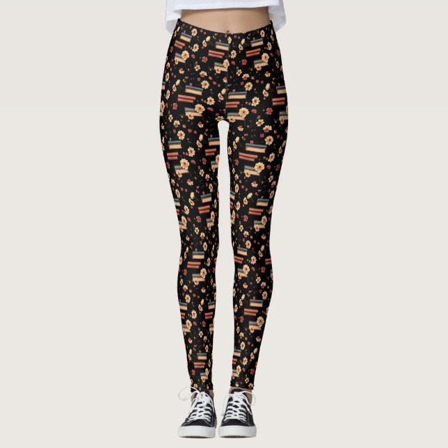 Floral Book Lover Leggings (Vorderseite)