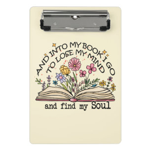 Floral Book Lover Mini Klemmbrett