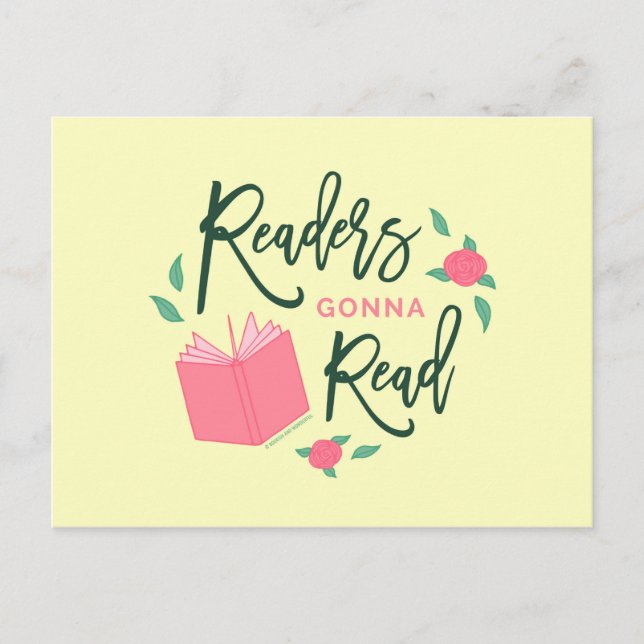 Floral BookReaders Gonna Read Postkarte (Vorderseite)