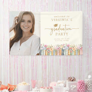 Floral Books Abschlussfeier Banner