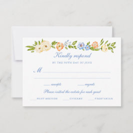 Floral Border Wedding RSVP Karte