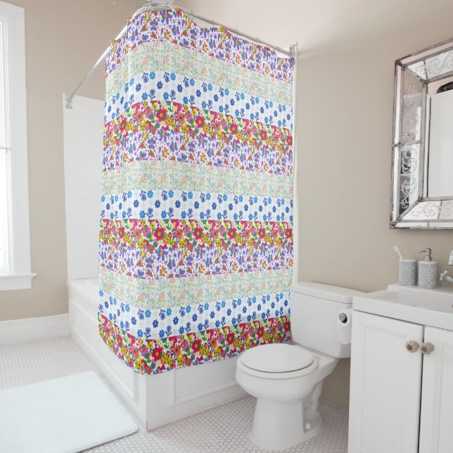 Floral Borders Boho Style Country Hütte Duschvorhang (Beispiel)