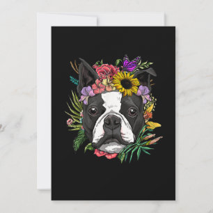 Floral Boston Terrier Dog Spring Nature Dog Liebha Ankündigung