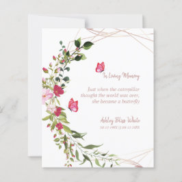 Floral Botanical Butterflies Memorial Dear Ones