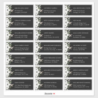 Floral Botanical Wedding Guest Address Labels