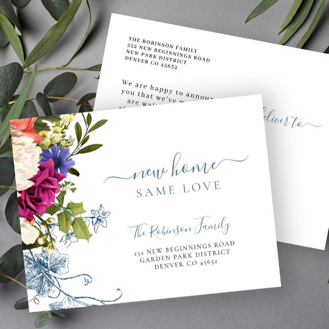 Floral-botanische, elegante Drehschrift Ankündigungspostkarte (Von Creator hochgeladen)