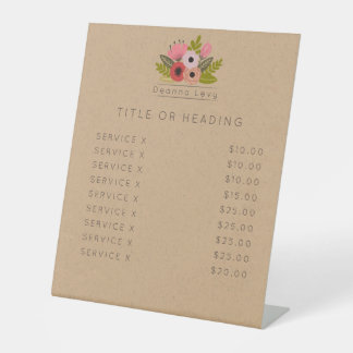 Floral Bouquet - benutzerdefiniertes, bearbeitbare Sockelschild