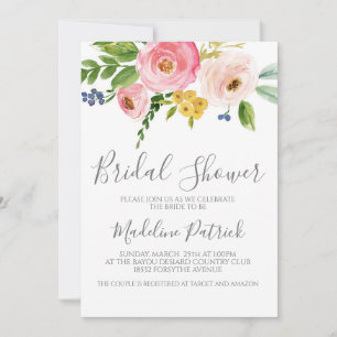 Floral Bouquet Brautparty Einladung