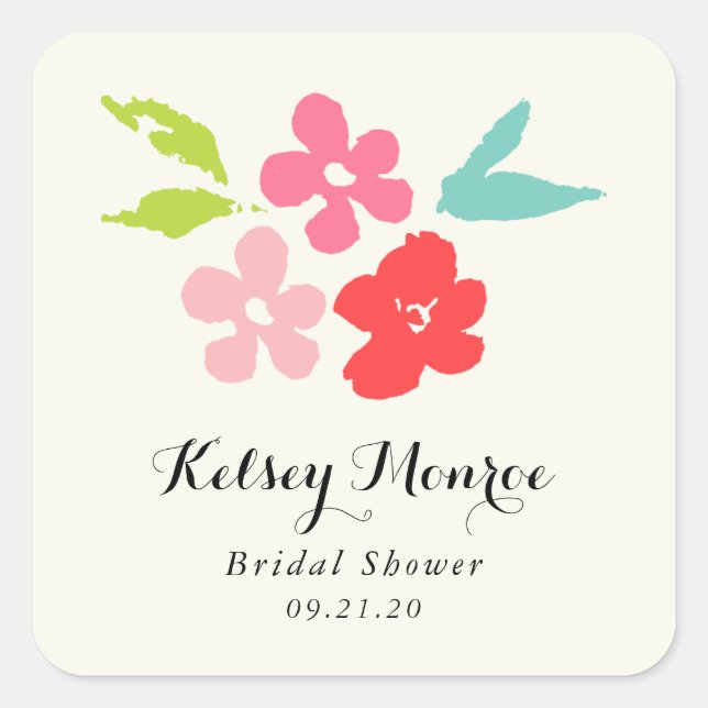 Floral Bouquet Brautparty Sticker (Vorderseite)
