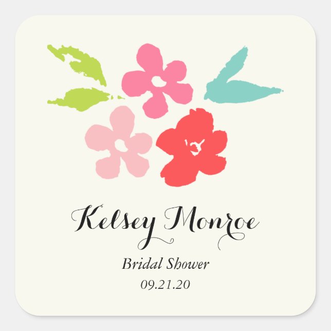 Floral Bouquet Brautparty Sticker (Vorderseite)