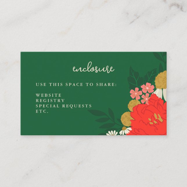Floral Bouquet Bridal Shower Invitation Insert (Vorderseite)