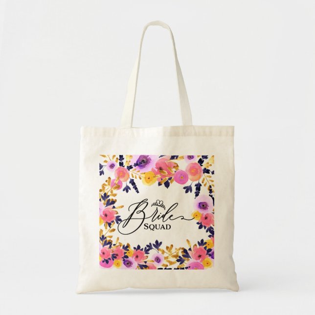 Floral Bouquet - Bride Squad Tragetasche (Vorne)