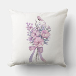 Floral Bouquet & Butterfly Pillow – Romantic Kissen