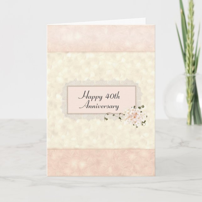 Floral Bouquet Card zum 40. Jubiläum Karte (Vorderseite)