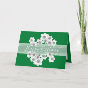 Floral Bouquet Daffodil Blume Green Girl Geburtsta Karte
