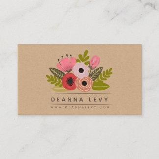 Floral Bouquet Damen Profil Visitenkarte