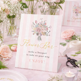 Floral Bouquet Frische Pasta machen Blume Bar Sockelschild