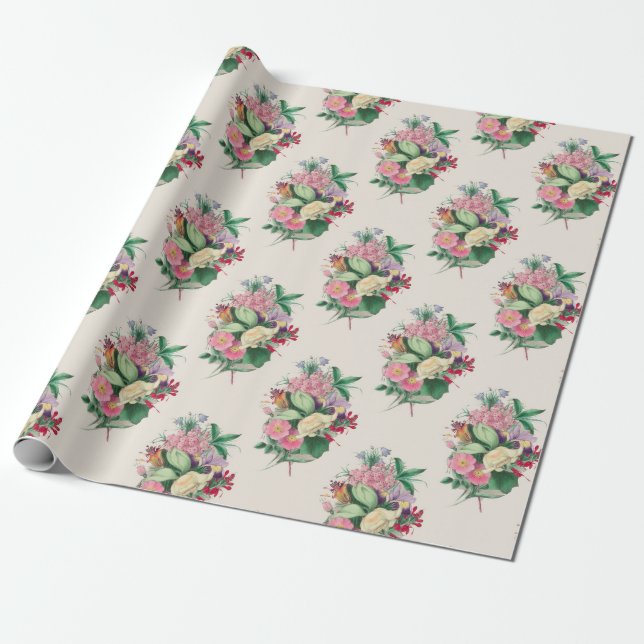 Floral Bouquet Geschenkpapier (Ungerollt)