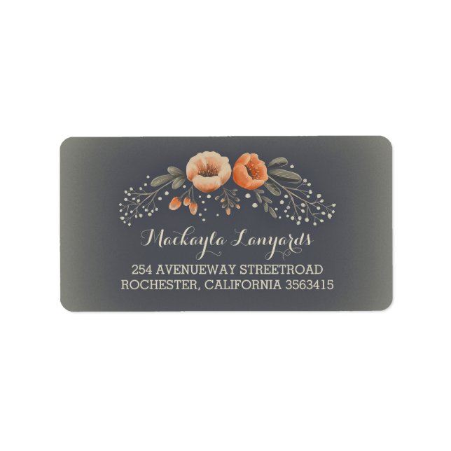 Floral Bouquet Gipskraut Vintag Adressaufkleber (Vorne)