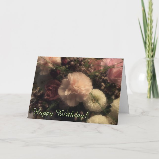 Floral Bouquet Happy Birthday Card Karte (Vorderseite)