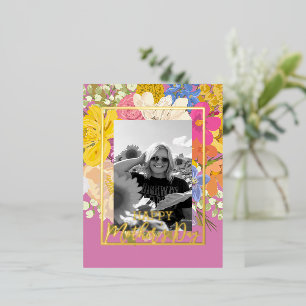 Floral Bouquet Happy Mother Day Foto Real Folien Feiertagspostkarte