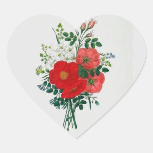 Floral Bouquet Herz-Aufkleber