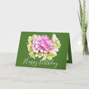 Floral Bouquet Hydrangea Blume Pink Girl Geburtsta Karte