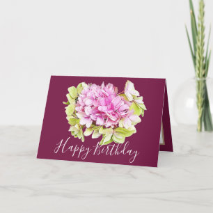 Floral Bouquet Hydrangea Blume Pink Girl Geburtsta Karte