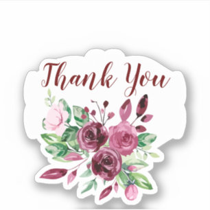 Floral Bouquet Microwedding Danke Stickers Aufkleber