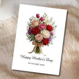 Floral Bouquet Mother’s Day Card for Best Mum Feiertagskarte