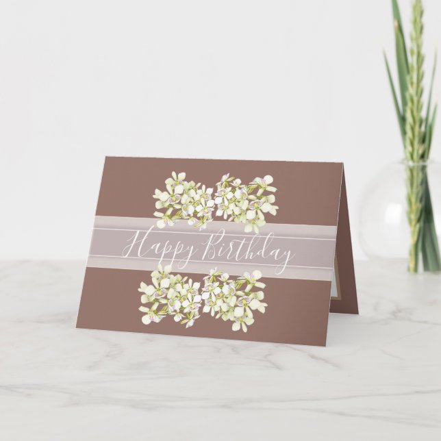 Floral Bouquet Orchid Flower Red Girl Birthday Karte (Vorderseite)