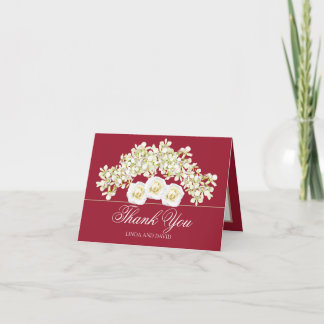 Floral Bouquet Orchids & Rose Hochzeit Vielen Dank Dankeskarte