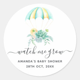 Floral Bouquet Parachute Babydusche Runder Aufkleber