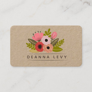 Floral Bouquet Personalisiert bearbeitbare Vorlage Visitenkarte