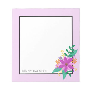 Floral Bouquet Personalisiert Notepad 5,5" x 6" Notizblock