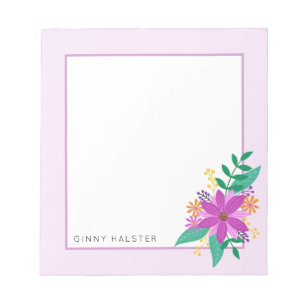 Floral Bouquet Personalisiert Notepad 5,5" x 6" Notizblock