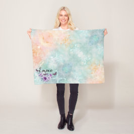 Floral bouquet purple garden fleecedecke