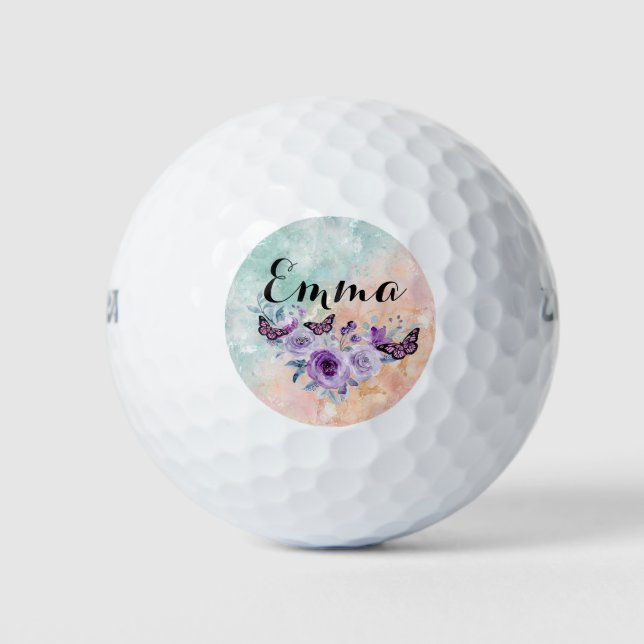 Floral bouquet purple garden golfball (Vorderseite)
