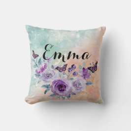 Floral bouquet purple garden kissen