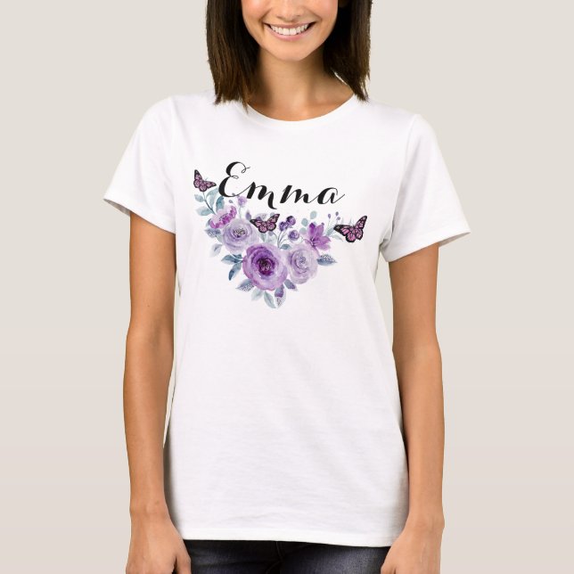 Floral bouquet purple garden T-Shirt (Vorderseite)