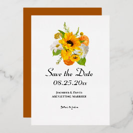 Floral Bouquet Save the Date Folieneinladung
