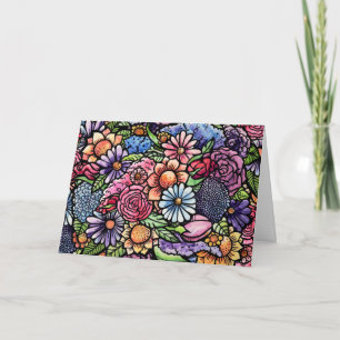 Floral Bouquet Spring Blume Dankeskarte