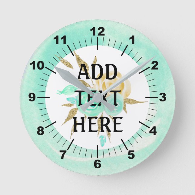 Floral Bouquet Square Wall Clock Runde Wanduhr (Vorderseite)