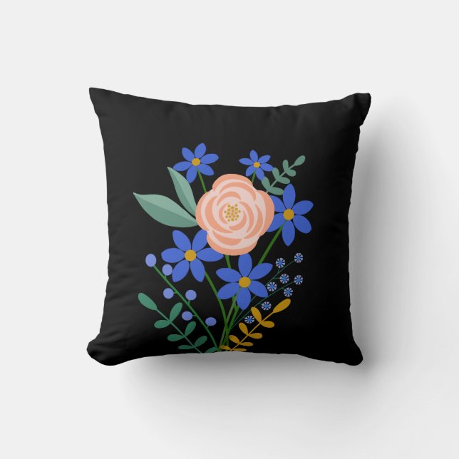 Floral Bouquet Throw Kissen (Vorderseite)