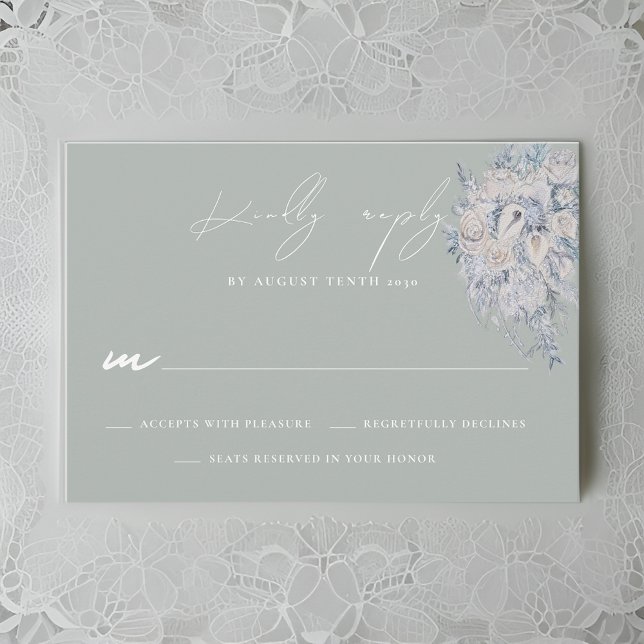 Floral Bouquet Wedding RSVP Response Card Karte (Von Creator hochgeladen)
