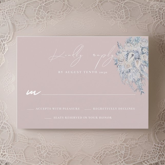 Floral Bouquet Wedding RSVP Response Card Karte (Von Creator hochgeladen)