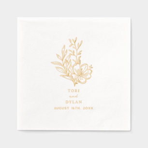 Floral Bouquet Wedding Servietten Mit Folie