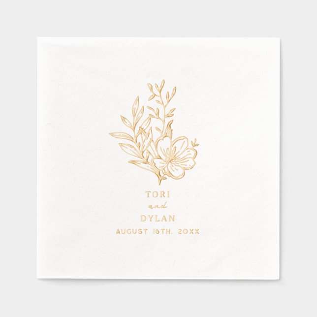 Floral Bouquet Wedding Servietten Mit Folie (Vorderseite)
