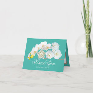 Floral Bouquet White Blume Hochzeit Vielen Dank Dankeskarte