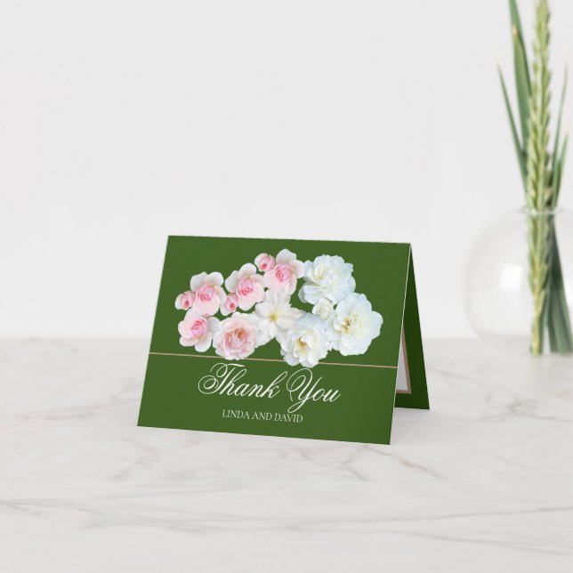 Floral Bouquet White Blume Hochzeit Vielen Dank Dankeskarte (Vorderseite)